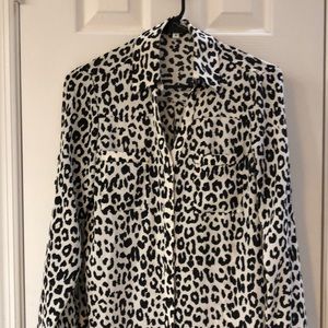 Express Portofino XS Leopard Print Blouse